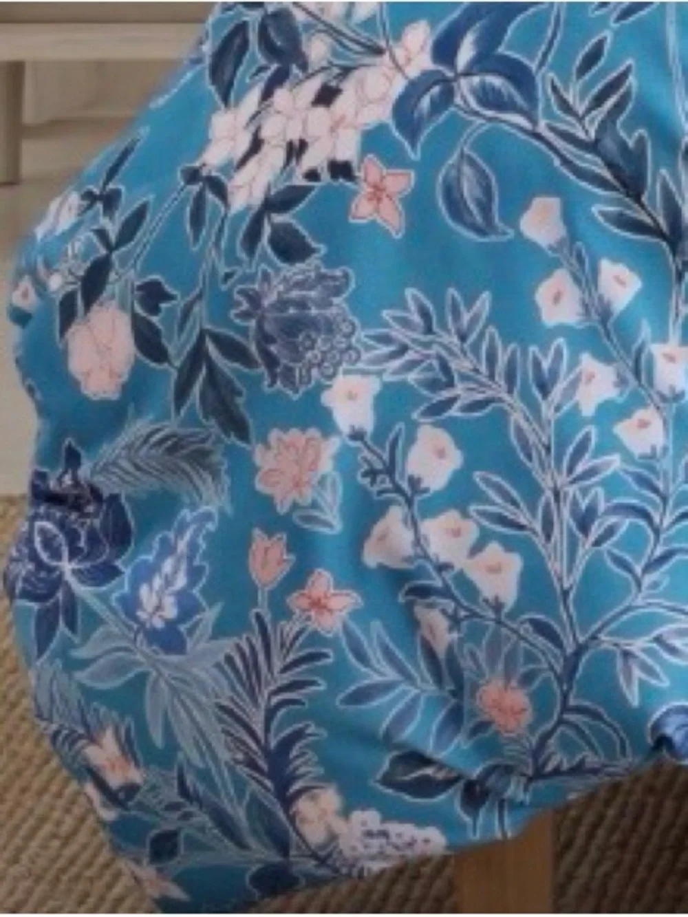 QUEEN Floral Duvet 3Pc Set 100% Polyester Microfiber - BLUE ELEGANCE
